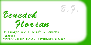 benedek florian business card